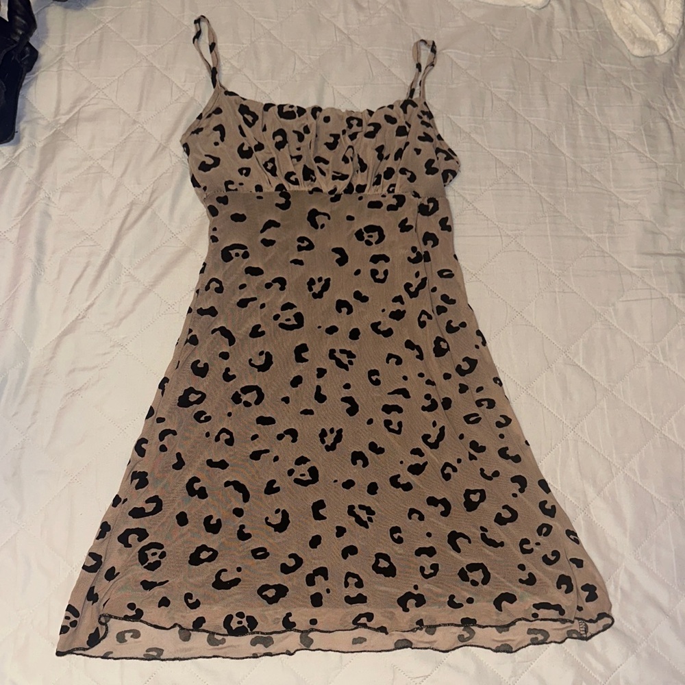 Leopard Print Spaghetti Strap Dress